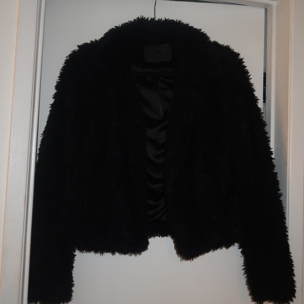 BLANKNYC Black Fuzzy Cropped Jacket